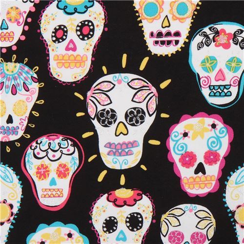 Timeless Treasures glitter skull fabric