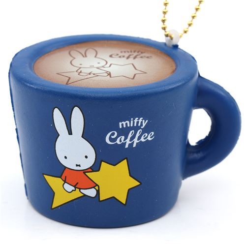 cute dark blue Miffy bunny rabbit coffee mug squishy for  backpack