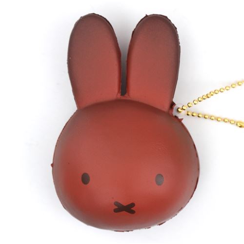 cute dark brown Miffy bunny rabbit bread bun squishy for bag backpack