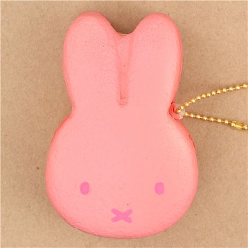 cute pink Miffy bunny rabbit ice cream sandwich squishy for  backpack