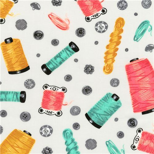 Robert Kaufman white sewing thread fabric