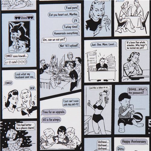 comic strip Michael Miller fabric