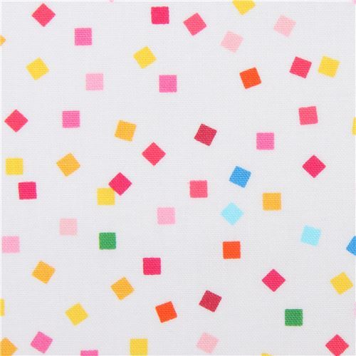 white Robert Kaufman colorful mini square fabric Girl Friends