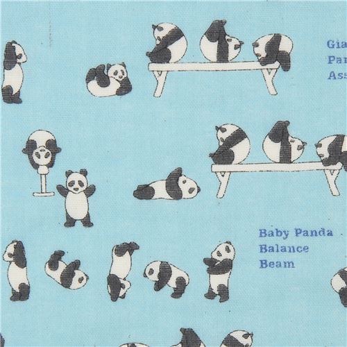double gauze fabric by Kokka with pandas