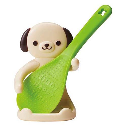 bento rice paddle spoon with dog shaped holder by Torune