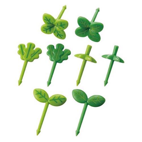 green plant leaf food picks for Bento Box Lunch Box