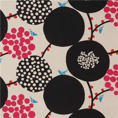 natural color echino canvas fabric with big black circle Standard