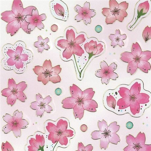 sakura flower dot gold metallic embellishment stickers by Mind Wave