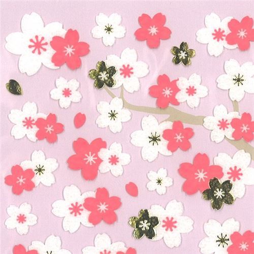 soft textured sakura flower gold metallic embellishment stickers by Mind Wave