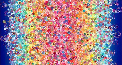Robert Kaufman rainbow color fabric with circles Effervescence