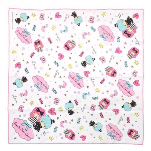 white LittleTwin Stars flower stars lunch cloth towel from Japan