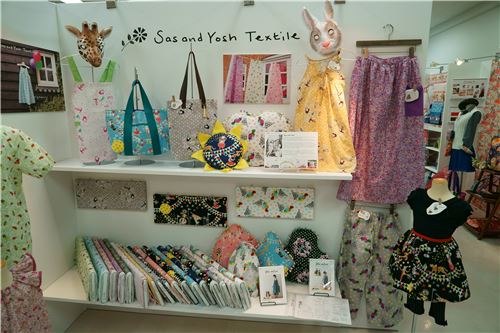 Sas and Yosh Textile items on display
